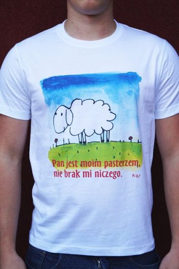 Koszulka T-shirt Pan jest moim pasterzem nie brak mi niczego