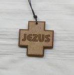 Krzyżyk drewniany duży - Jezus (grawerowany) - MDF