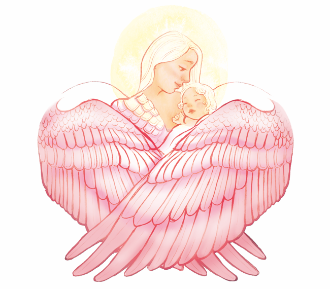 Poduszka przytulanka - Anioł Stróż - różowy