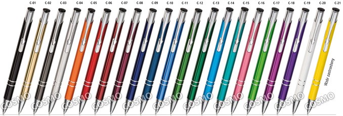 Długopisy COSMO - kolorystyka