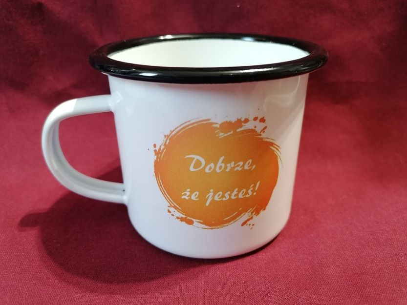 Kubek metalowy Dobrze że jesteś wzór 1