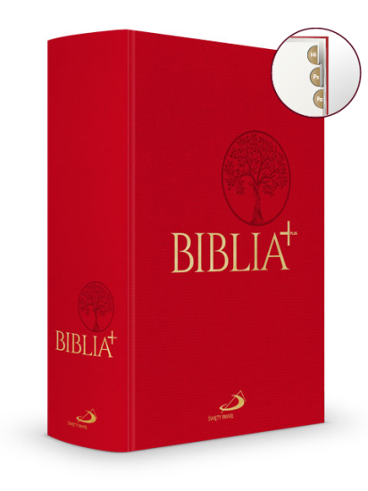 Biblia Plus płótno czerwona z paginatorami
