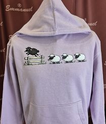 Bluza z kapturem liliowa 100 owieczek