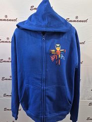 Bluza z kapturem rozpinana niebieska Krzyż (witraż)