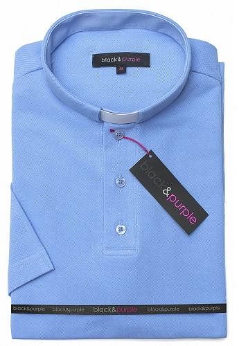 Koszulka polo pod koloratkę -  błękitna