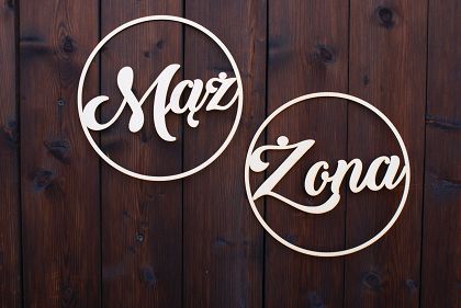 Napis Dekoracyjny Mąż i Żona, komplet