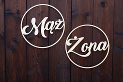 Napis Dekoracyjny Mąż i Żona, komplet
