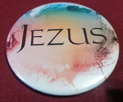 Przypinka button 7,8 cm Jezus wzór 3