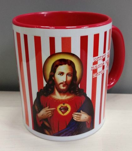 Kubek z kolorowym wnętrzem - Jezu, cichy i serca pokornego
