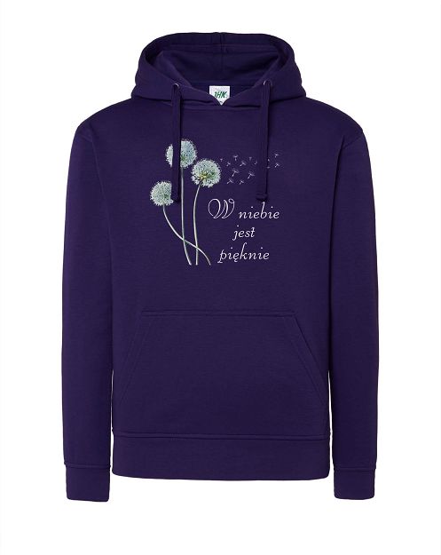 Bluza z kapturem fioletowa - W niebie jest pięknie