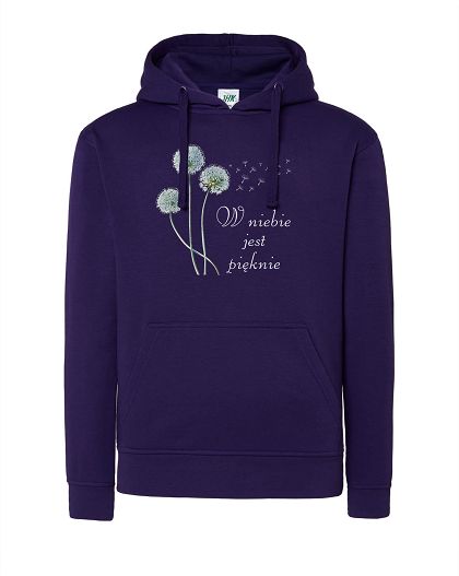 Bluza z kapturem fioletowa - W niebie jest pięknie