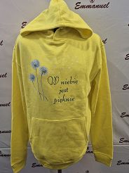 Bluza z kapturem żółta W niebie jest pięknie