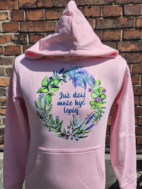 Bluza z kapturem jasnoróżowa Już dziś może być lepiej