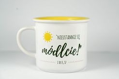 Kubek ceramiczny z kolorowym wnętrzem Nieustannie się módlcie