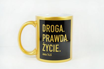 Kubek złoty perłowy Droga, prawda, życie J 14, 6