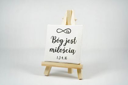 Mini płótno malarskie z nadrukiem Bóg jest miłością