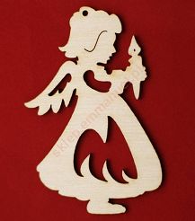 Ozdoba świąteczna z drewna mała wzór 11