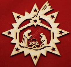 Ozdoba świąteczna z drewna duża wzór 2