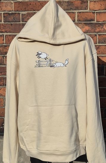Bluza z kapturem piaskowa Jak owce między wilki