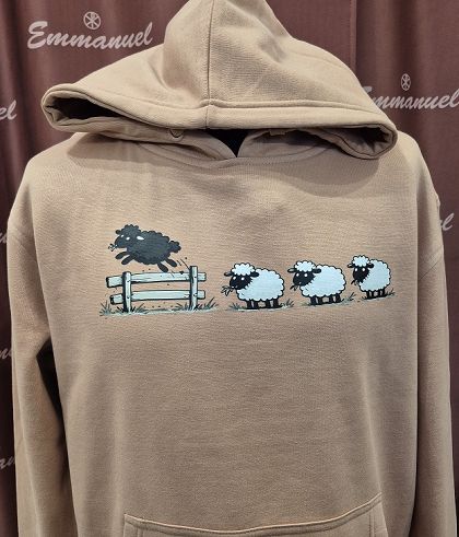 Bluza z kapturem beżowa 100 owieczek