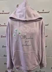 Bluza z kapturem liliowa W niebie jest pięknie