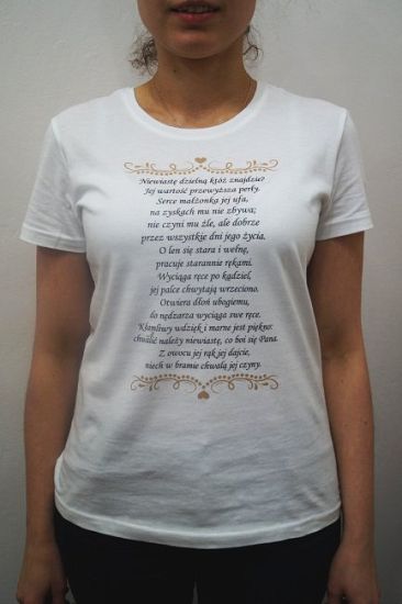 Koszulka damska z Poematem o Dzielnej Niewieście