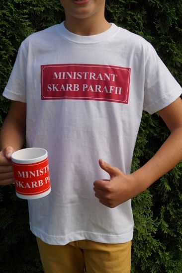 PAKIET koszulka + kubek - Ministrant skarb parafii