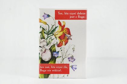 Magnes metalowy 8 x 5,5 cm Ten, kto czyni dobrze jest z Boga...