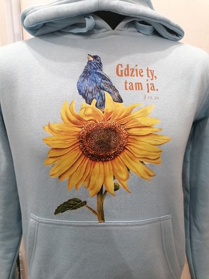 Bluza z kapturem niebieska Gdzie ty tam ja