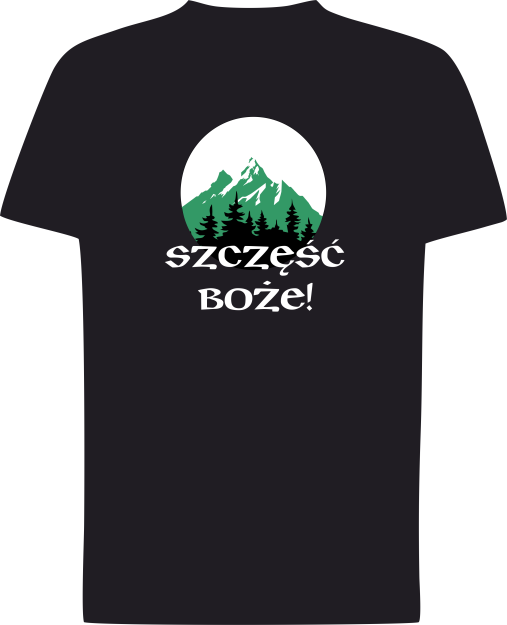 Koszulka czarna Szczęść Boże