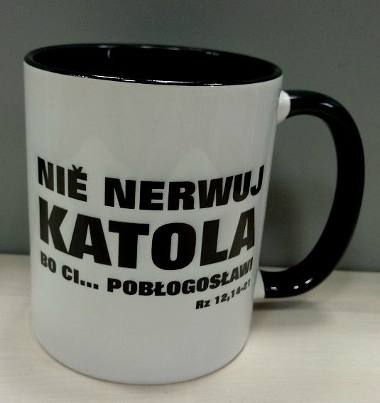 Kubek z kolorowym wnętrzem - Nie nerwuj Katola