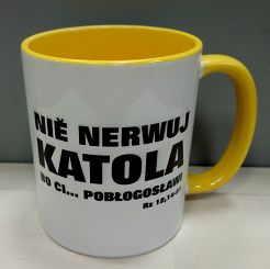 Kubek z kolorowym wnętrzem - Nie nerwuj Katola