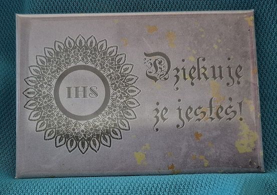 Magnes metalowy 8 x 5,5 cm Dziękuję że jesteś!