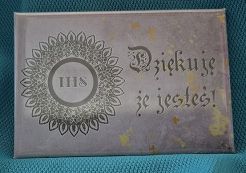 Magnes metalowy 8 x 5,5 cm Dziękuję że jesteś!