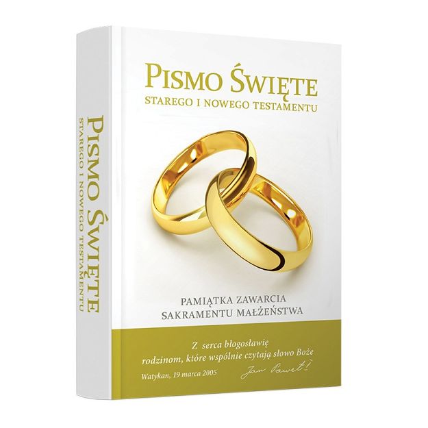 Biblia z komentarzami Jana Pawła II - obwoluta Pamiątka Sakramentu Małżeństwa