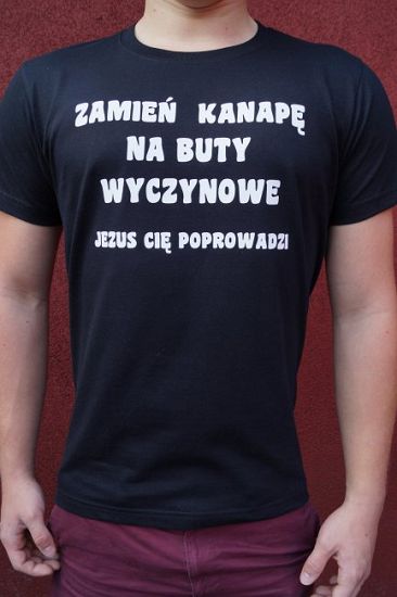 Koszulka T-shirt Zamień kanapę na buty wyczynowe
