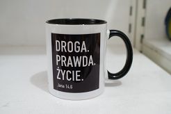 Kubek z kolorowym wnętrzem - Droga, Prawda, Życie. Jana 14,6