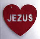 Serce filcowe JEZUS czerwone