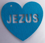 Serce filcowe JEZUS niebieskie
