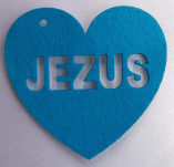 Serce filcowe JEZUS niebieskie
