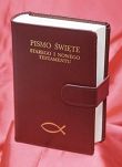 Pismo Święte skóra zamykane na magnes - koloru bordowego