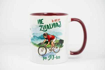 Kubek z kolorowym wnętrzem Nie zwalniaj po 50-tce