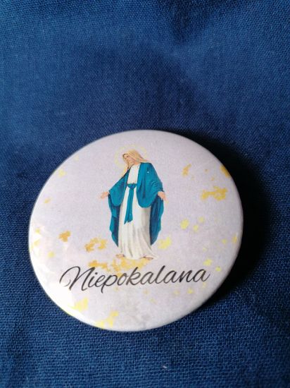 Przypinka button 5,6 cm Niepokalana
