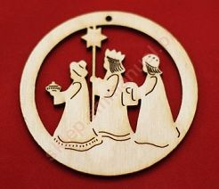 Ozdoba świąteczna z drewna mała wzór 9