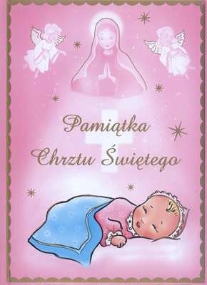 Pamiątka Chrztu Świętego (różowa)