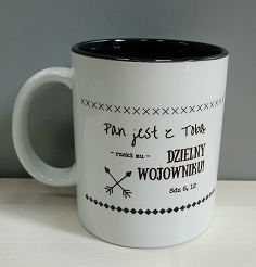 Kubek z kolorowym wnętrzem - Pan jest z Tobą dzielny wojowniku