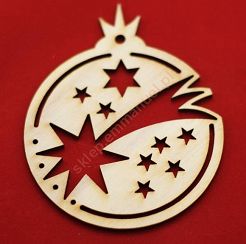 Ozdoba świąteczna z drewna mała wzór 2