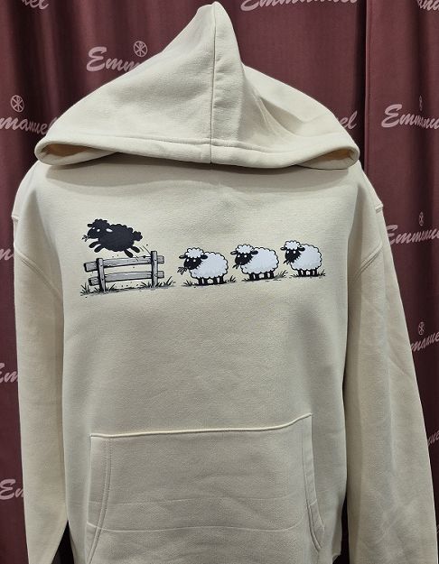 Bluza z kapturem beżowa 100 owieczek
