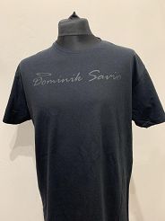 Koszulka czarna z czarnym napisem Dominik Savio