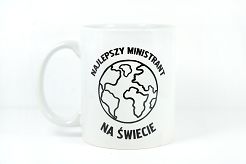 Kubek biały z napisem  Najlepszy ministrant na świecie